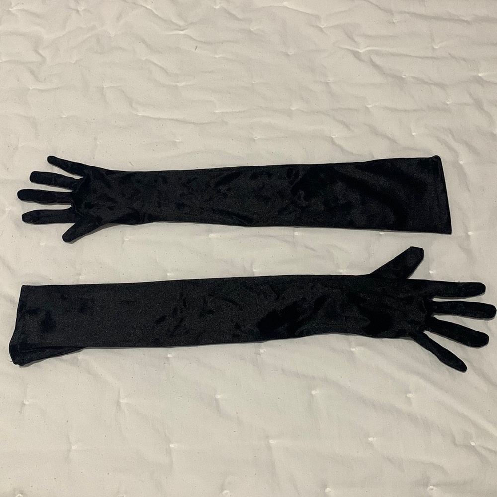 Long satin dance gloves